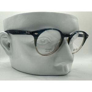 New Ray Ban RB2180-V Round Blue Texture Eyeglass Frame 49/21/145 RARE MSRP $250